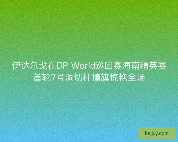 伊达尔戈在DP World巡回赛海南精英赛首轮7号洞切杆撞旗惊艳全场