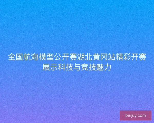 全国航海模型公开赛湖北黄冈站精彩开赛展示科技与竞技魅力 全国航海模型公开赛湖北黄冈站精彩开赛展示科技与竞技魅力