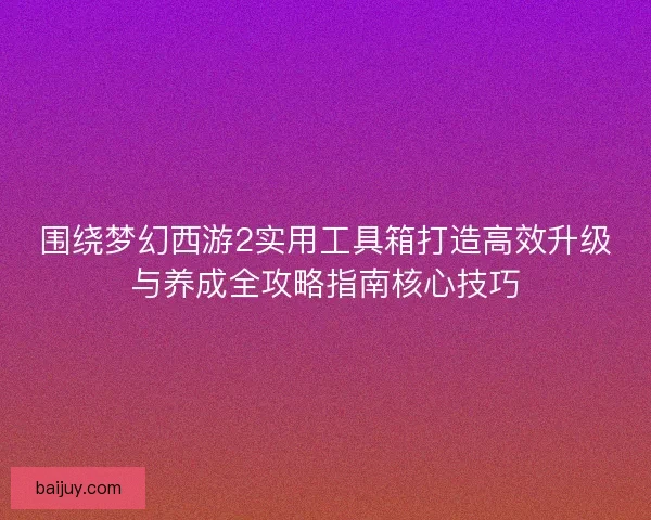 围绕梦幻西游2实用工具箱打造高效升级与养成全攻略指南核心技巧